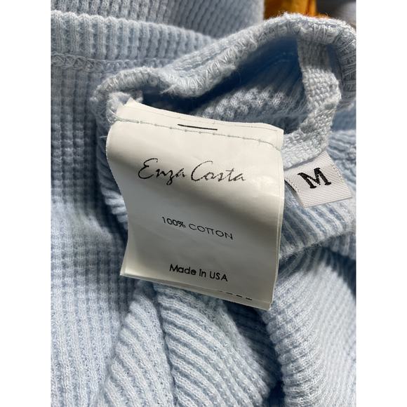 Enza Costa 'Cuffed' Purple Waffle Knit Crew Size M - Picture 5 of 5